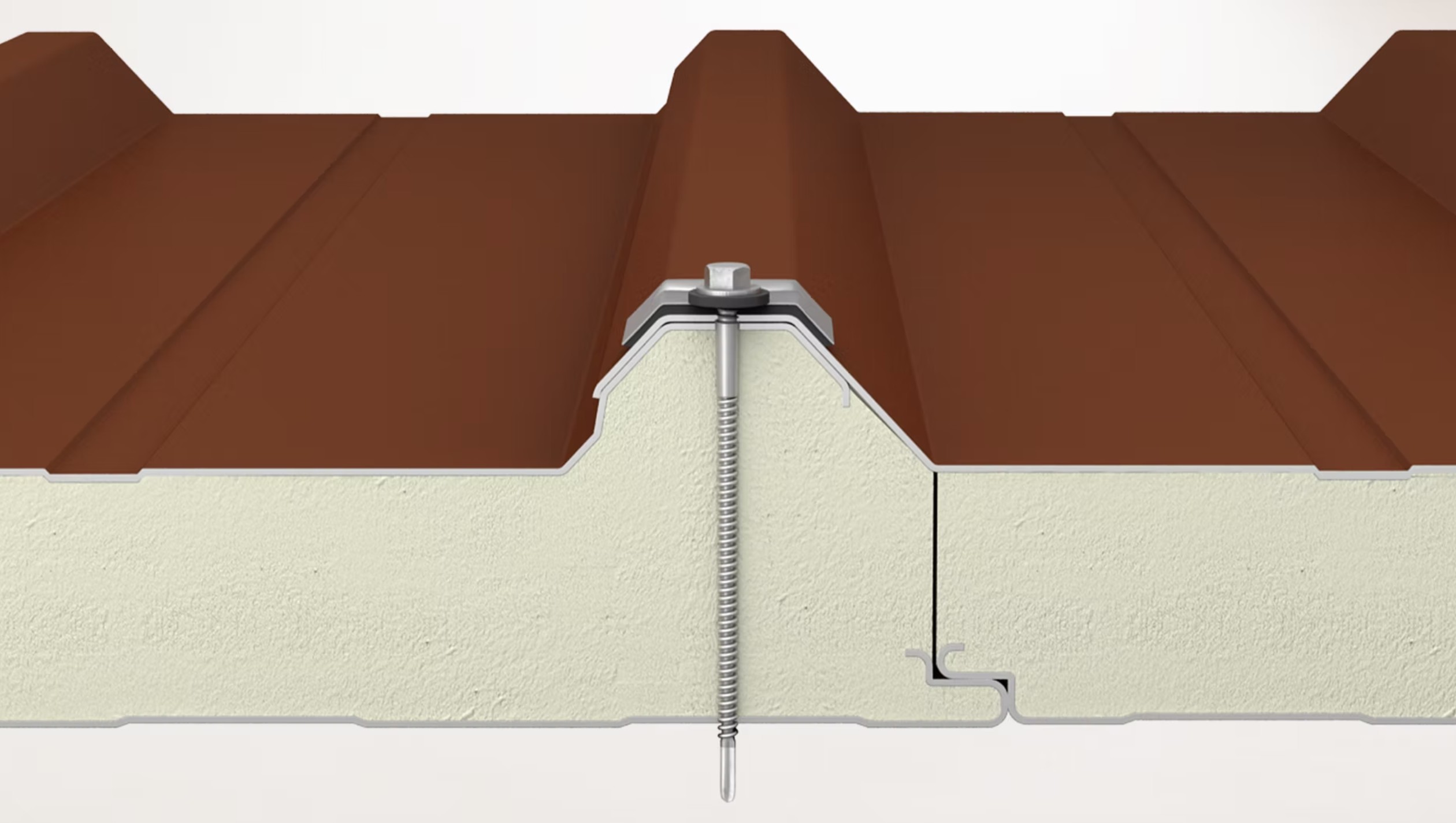 3-5 Hadveli Dıştan Vidalı Çatı Paneli PUR/PIR Yalıtımlı